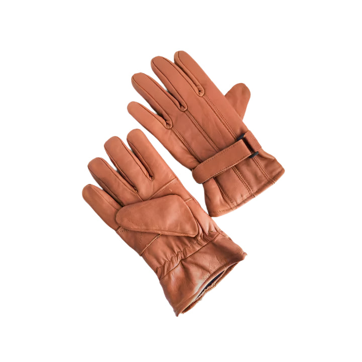 Light Brown Sheepskin Leather Winter Gloves - AMSEL LEATHERS