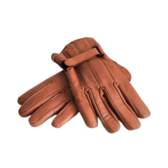 Light Brown Sheepskin Leather Winter Gloves - AMSEL LEATHERS