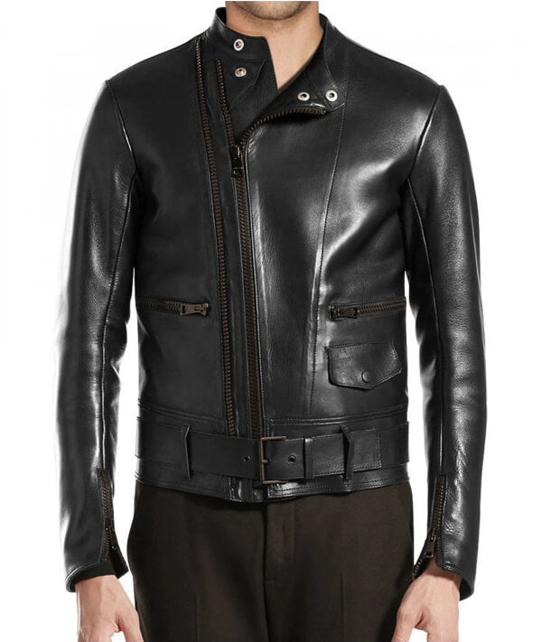 Lightweight Black Leather Riding Jacket for Men - AMSEL LEATHERS