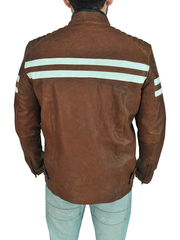 men's brown leather biker jacket nolan side angle