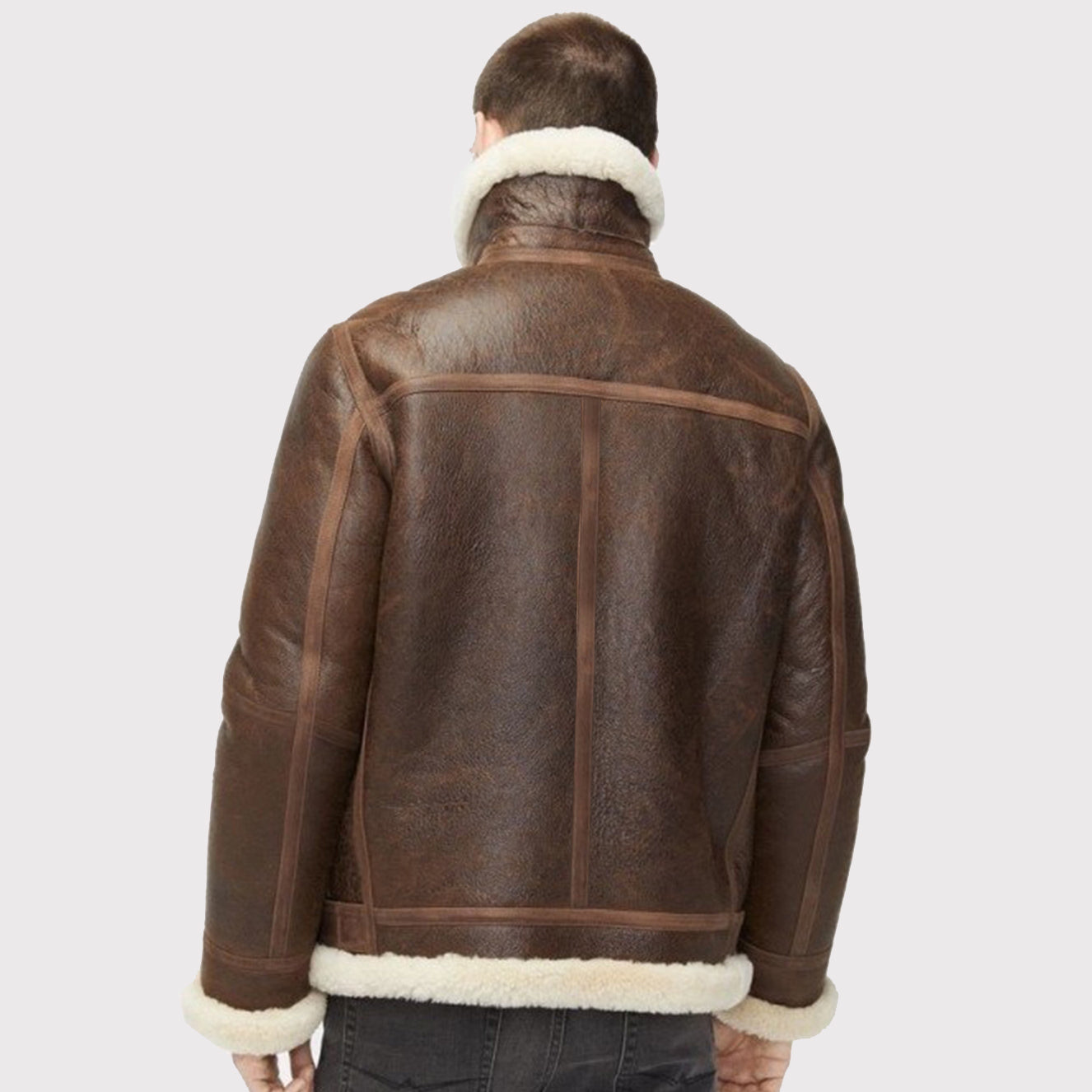 Men's Aviator Shearling Leather Jacket - AMSEL LEATHERS