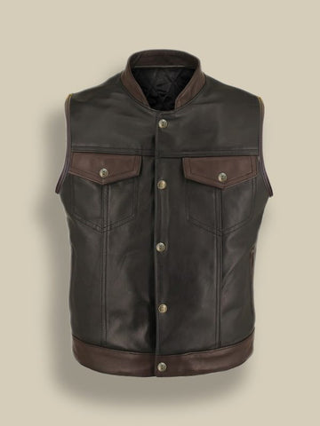 • brown leather jacket mens front view
