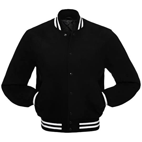 Black Fleece Varsity Jacket - AMSEL LEATHERS