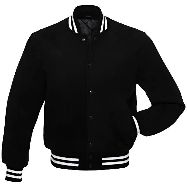 Black Fleece Varsity Jacket - AMSEL LEATHERS