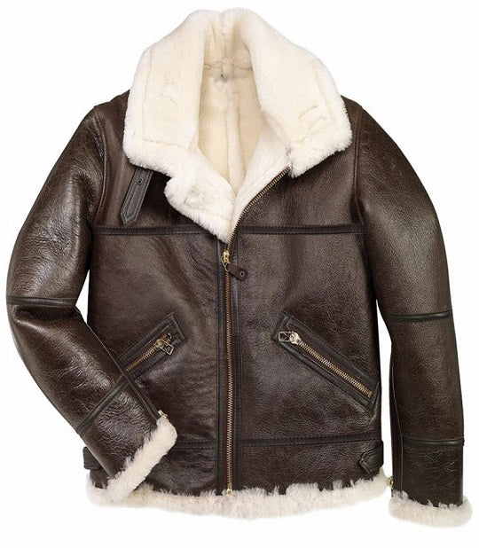 Men’s brown B3 sheepskin bomber jacket