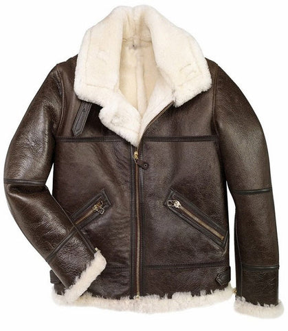 Men’s brown B3 sheepskin bomber jacket