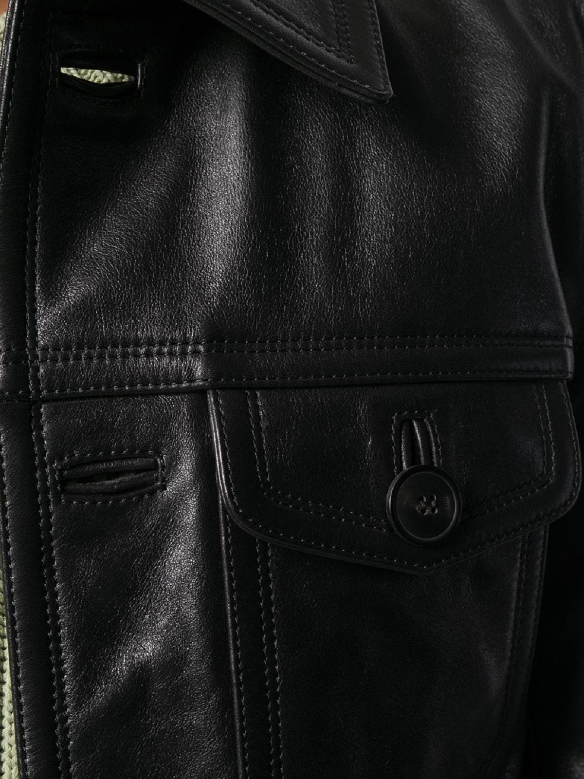 men’s black cowhide leather jacket additional product view