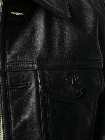 men’s black cowhide leather jacket additional product view