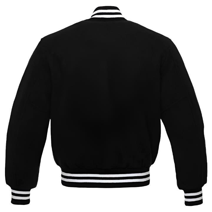 Black Fleece Varsity Jacket - AMSEL LEATHERS