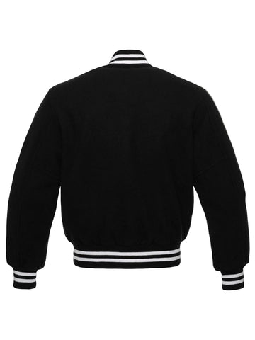 • fleece varsity jacket side angle black
