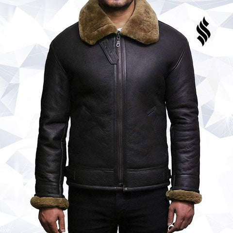 Men's Aviator RAF B3 shearling sheepskin Flying Bomber jacket