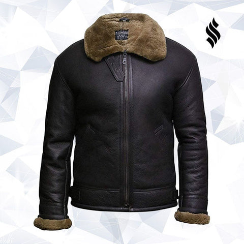 Men's Aviator RAF B3 shearling sheepskin Flying Bomber jacket