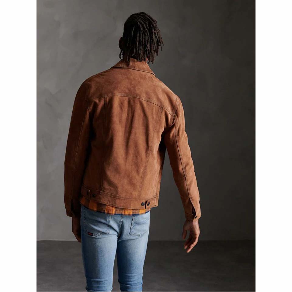 Brown Suede Leather Shirt Jacket - AMSEL LEATHERS