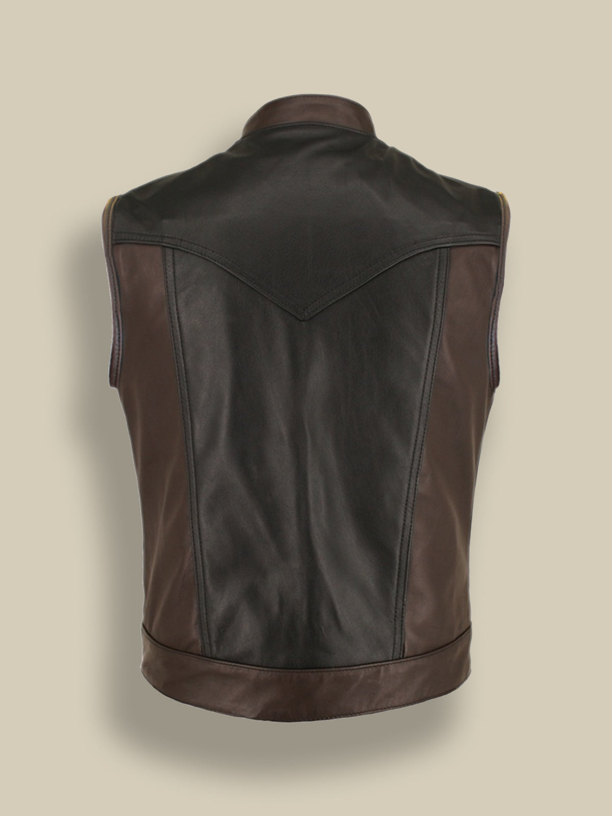 • brown leather jacket cuffs close up
