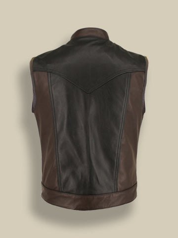 • brown leather jacket cuffs close up
