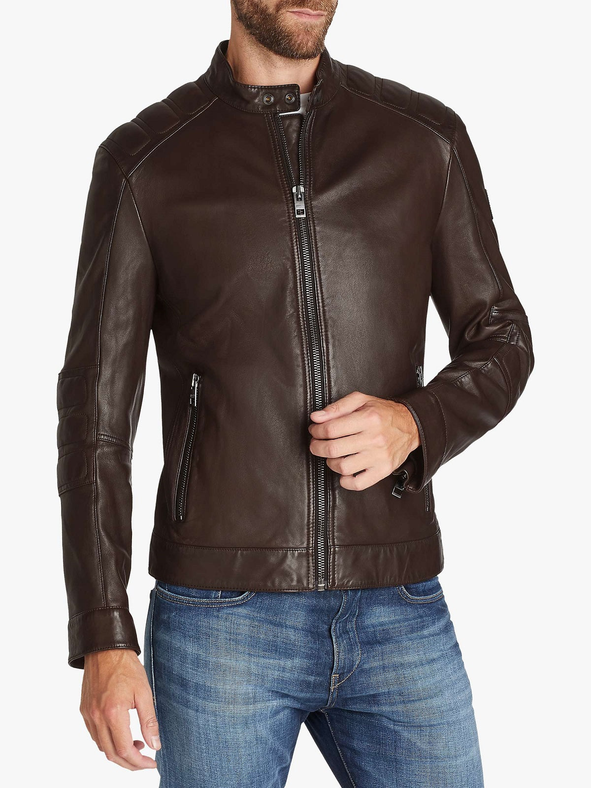 • brown moto jacket side angle
