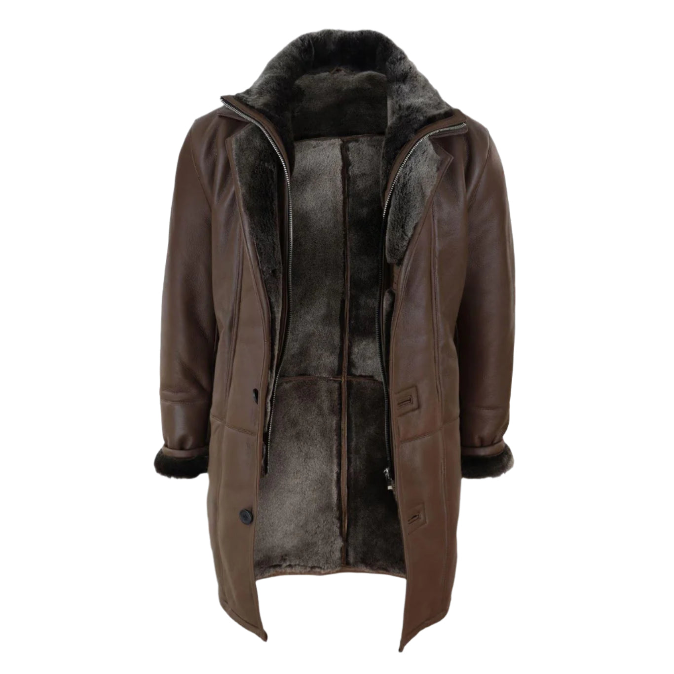 Men's 3/4 Length Sheepskin Duffle Coat – Warm & Stylish - AMSEL LEATHERS