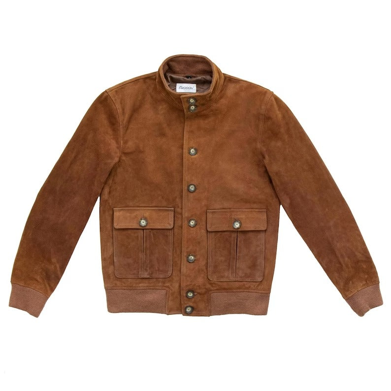 Men's A-1 Flight Suede Leather Bomber Jacket - AMSEL LEATHERS