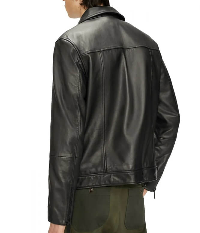 Men’s Classic Carve Black Leather Motorcycle Jacket - AMSEL LEATHERS