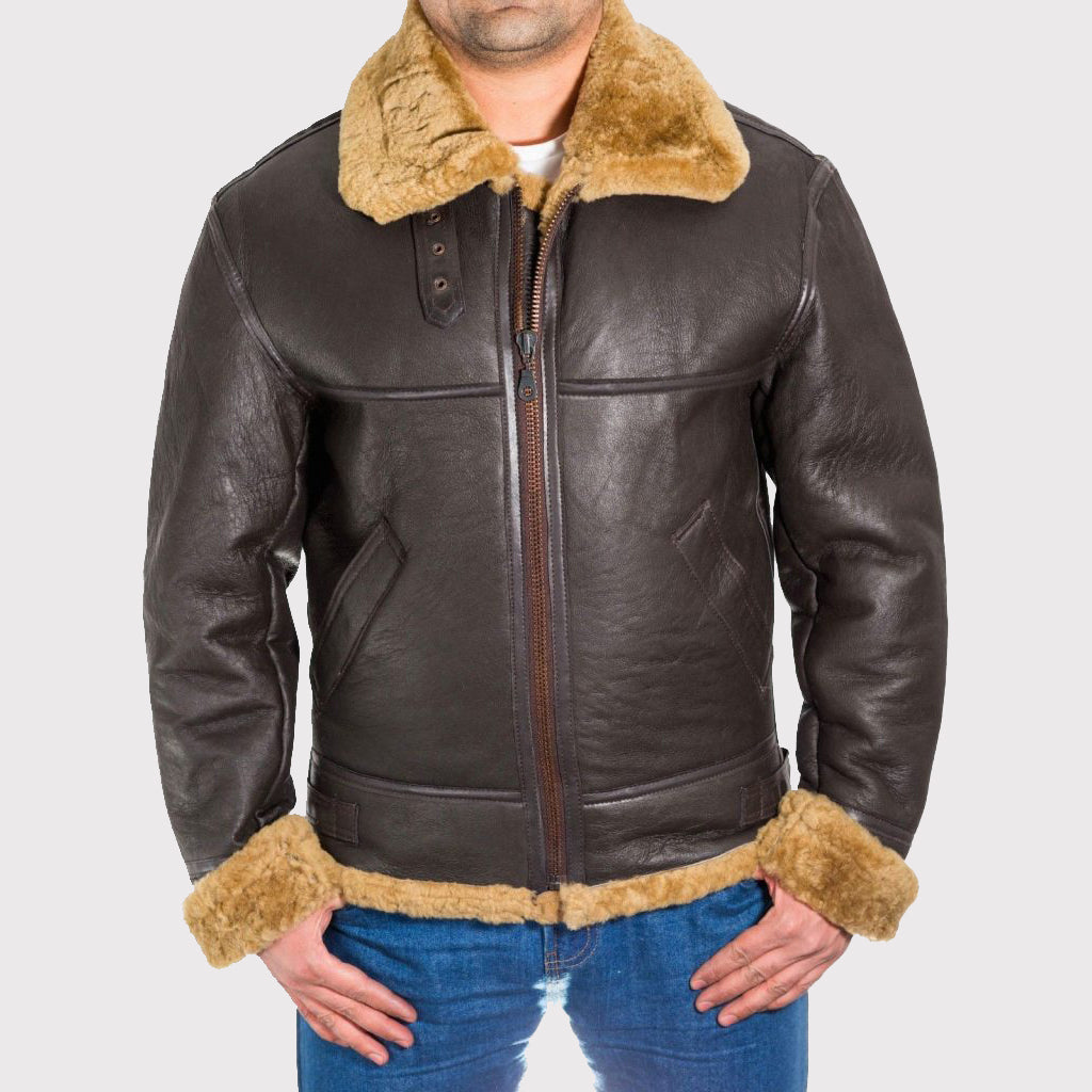 Men's B3 Bomber RAF Shearling Jacket - AMSEL LEATHERS