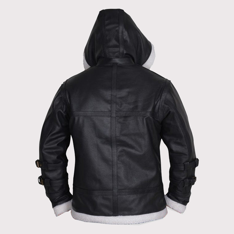 Men's B3 Bomber Shearling Hoodie Jacket - AMSEL LEATHERS