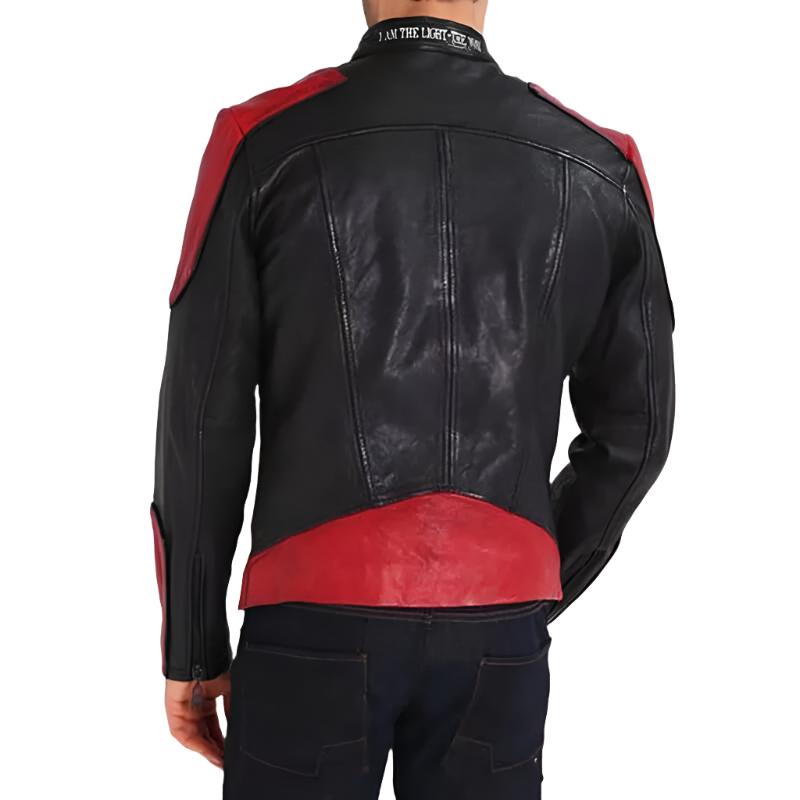 Men's Red and Black New Fashion Biker Jacket - AMSEL LEATHERS