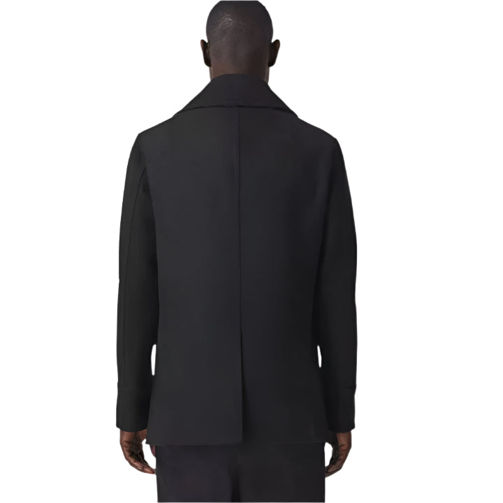 Men's Black Fleece Peacoat - AMSEL LEATHERS