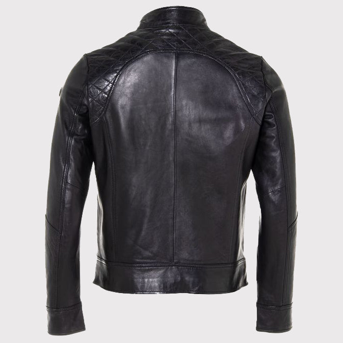 Classic Black Leather Jacket for Men - AMSEL LEATHERS