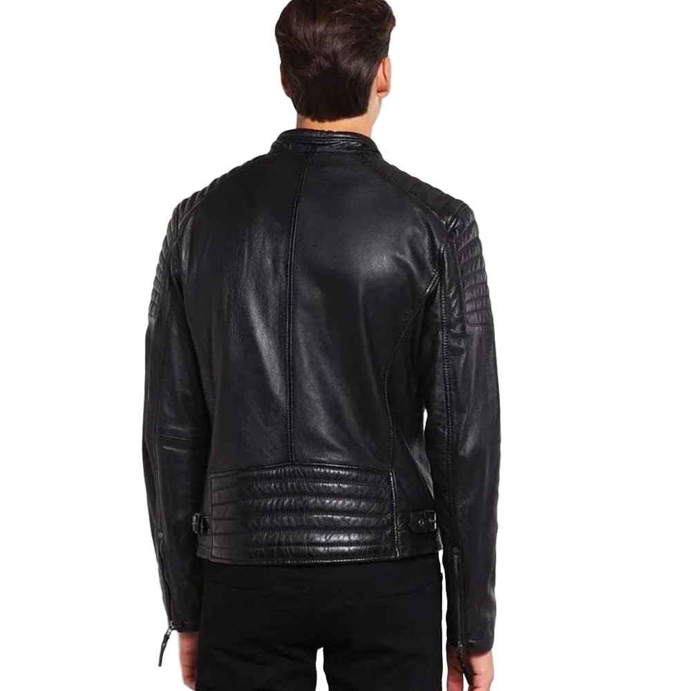 • black lambskin leather texture detail
