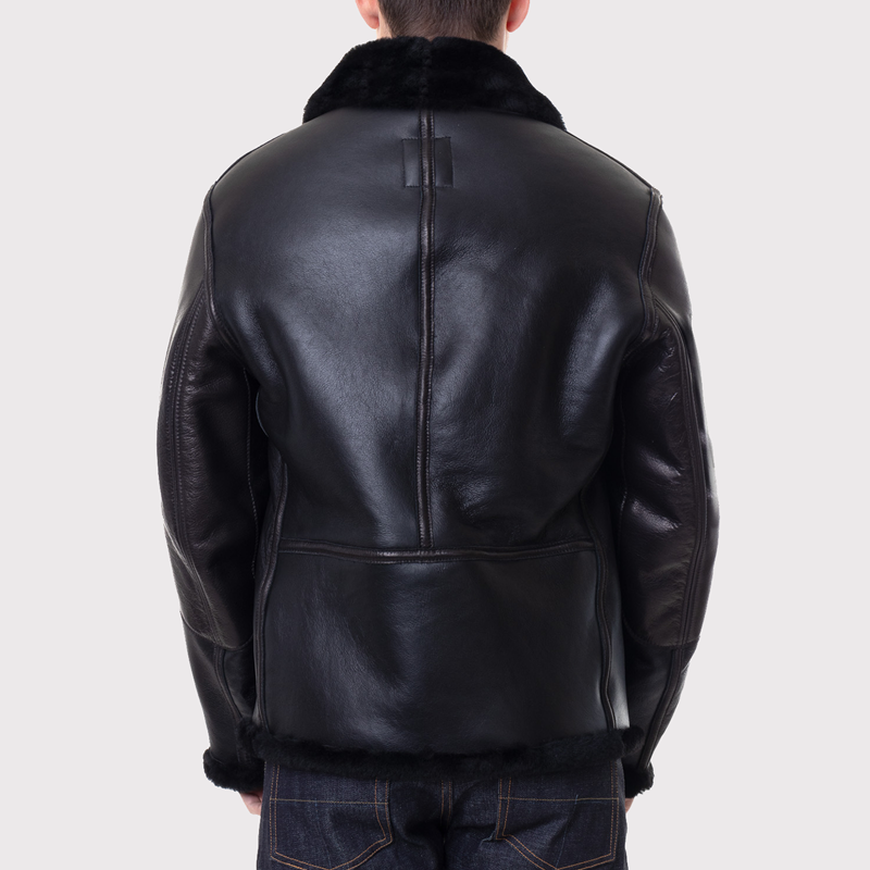 Stylish Men's Black Sheepskin B3 Jacket - AMSEL LEATHERS