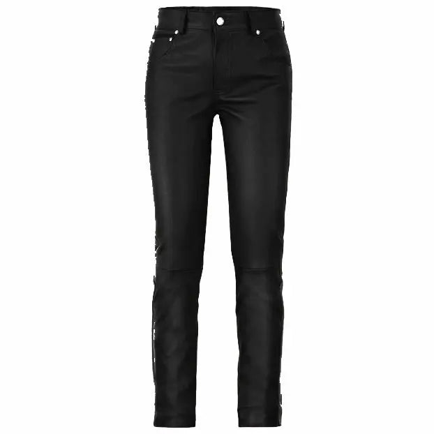 Men's Black Stretch Leather Biker Jeans Amsel Leathers