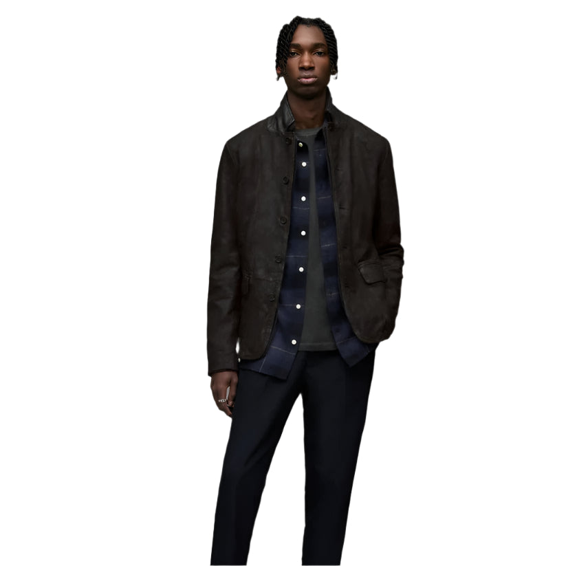 Men’s Black Suede Leather Blazer - AMSEL LEATHERS