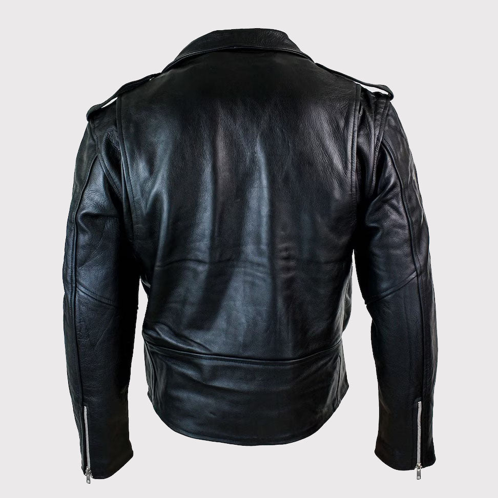 Men's Brando Style Retro Biker Jacket - AMSEL LEATHERS