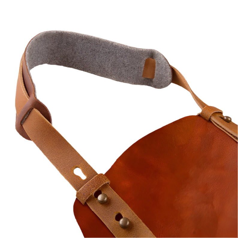 Men's Brown Leather Apron - Stylish & Functional - AMSEL LEATHERS