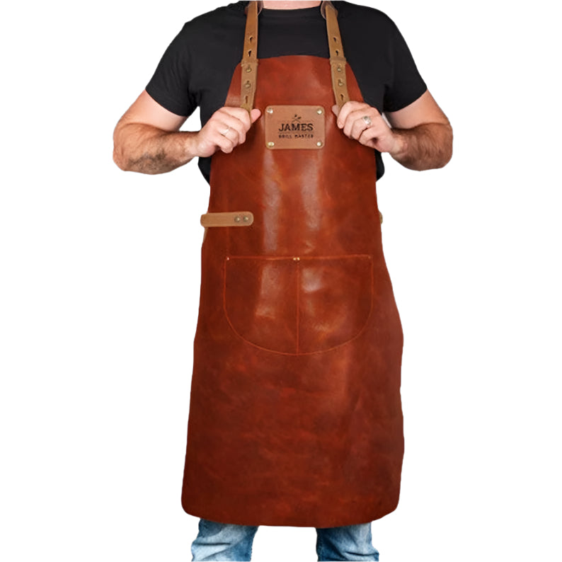 Men's Brown Leather Apron - Stylish & Functional - AMSEL LEATHERS