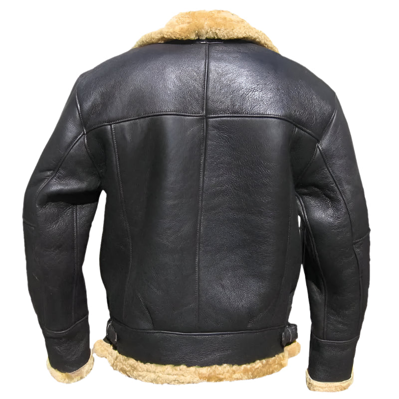 Men's Brown Winter Fur Leather Jacket Amsel Leathers