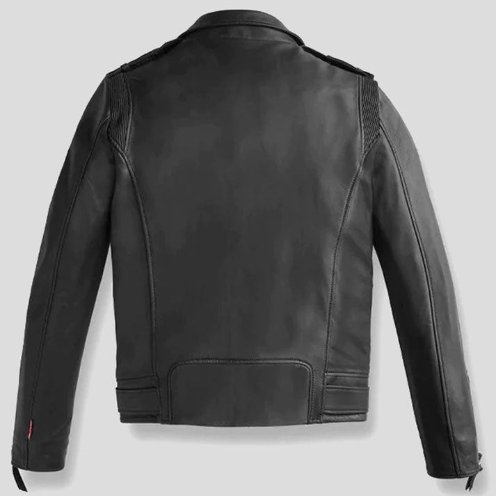 Men's Classic Biker Leather Motorcycle Jacket - AMSEL LEATHERS