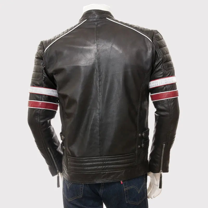 Men's Classic Racing Leather Jacket Amsel Leathers