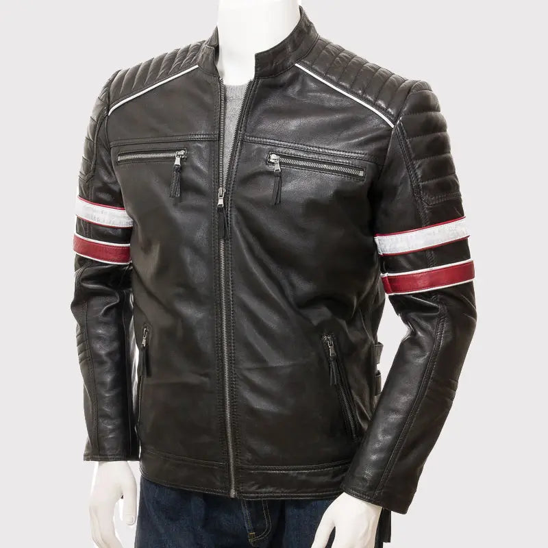 Men's Classic Racing Leather Jacket Amsel Leathers