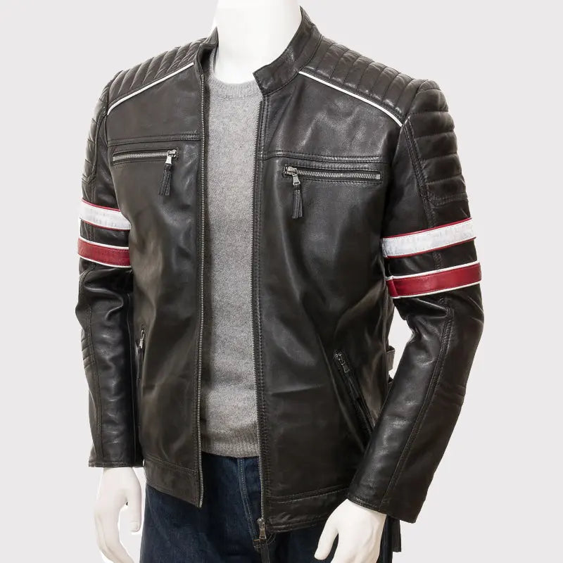 Men's Classic Racing Leather Jacket Amsel Leathers