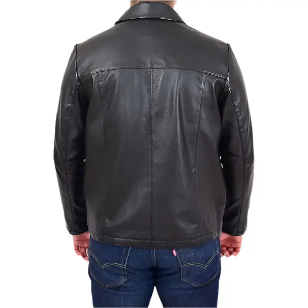 Men's Classic Relaxed Fit Real Leather Box Jacket - AMSEL LEATHERS