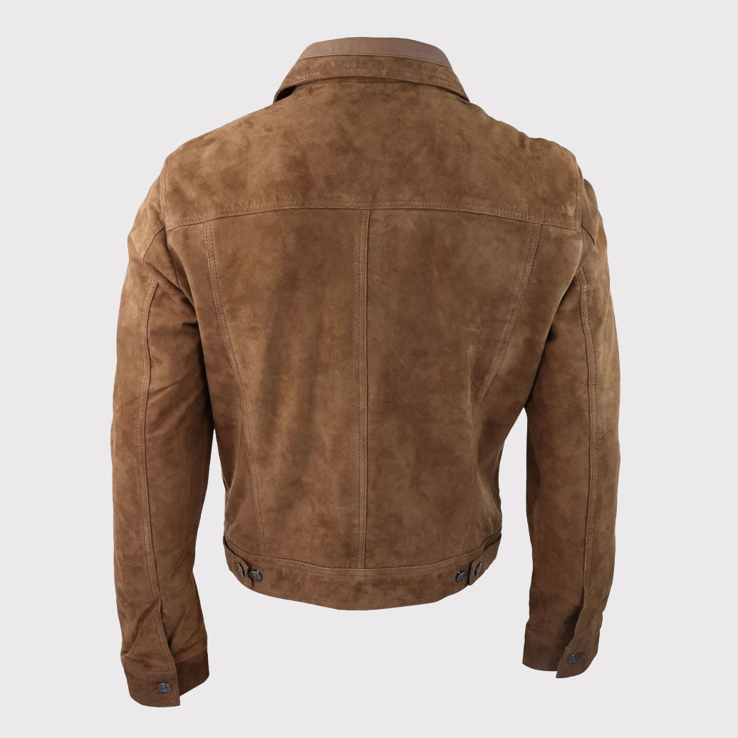 Men's Classic Vintage Suede Leather Biker Jacket - AMSEL LEATHERS