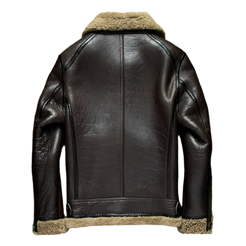 Men's Dark Brown B3 Sheepskin Shearling Jacket - AMSEL LEATHERS