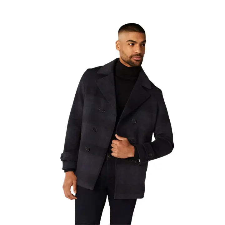 Men's Dark Navy Wool Peacoat - AMSEL LEATHERS