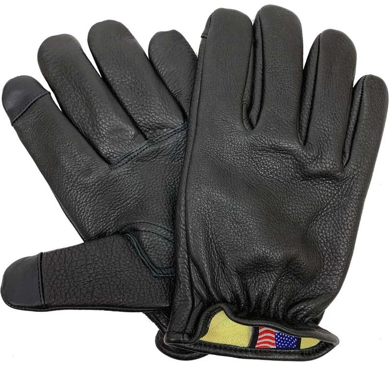 Men's Deerskin Aramid-Lined Touchscreen Gloves - Short Wrist - AMSEL LEATHERS