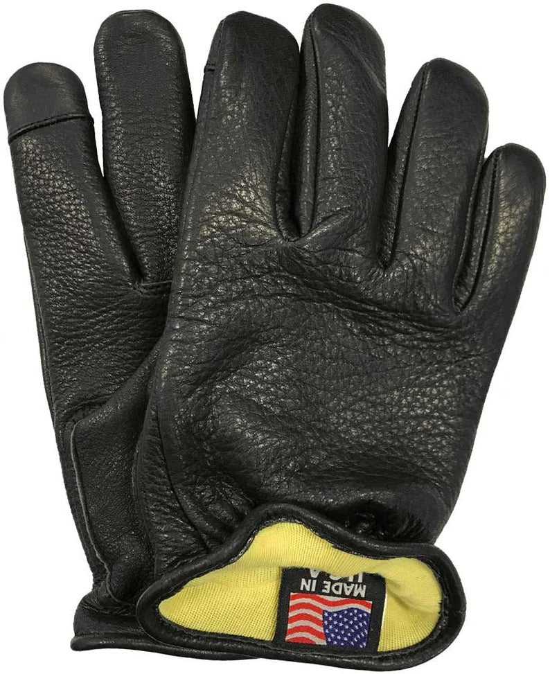 Men's Deerskin Aramid-Lined Touchscreen Gloves - Short Wrist - AMSEL LEATHERS