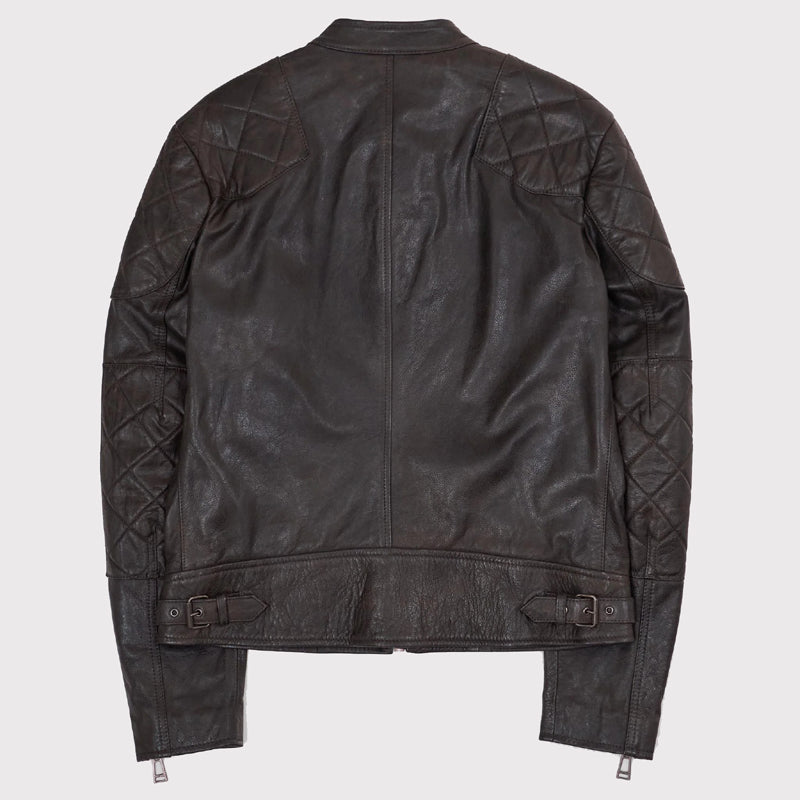 Men's Distressed Brown Outlaw Leather Jacket - AMSEL LEATHERS