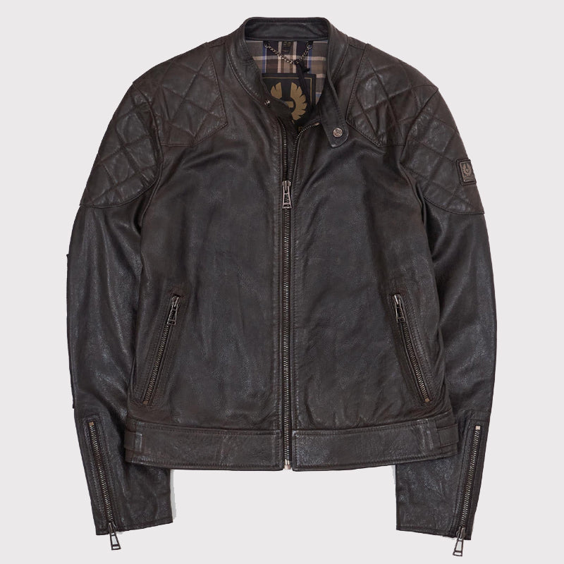 Men's Distressed Brown Outlaw Leather Jacket - AMSEL LEATHERS