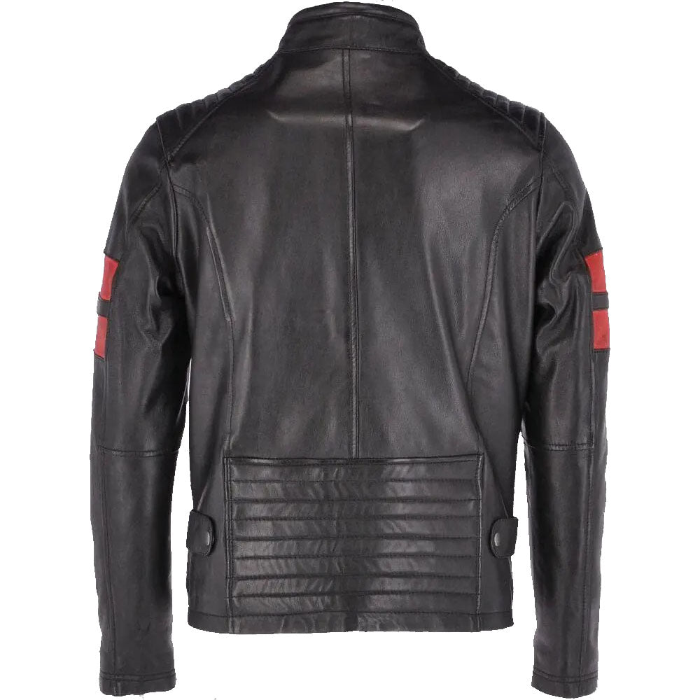 Men's Fashion Black Biker Leather Jacket - AMSEL LEATHERS