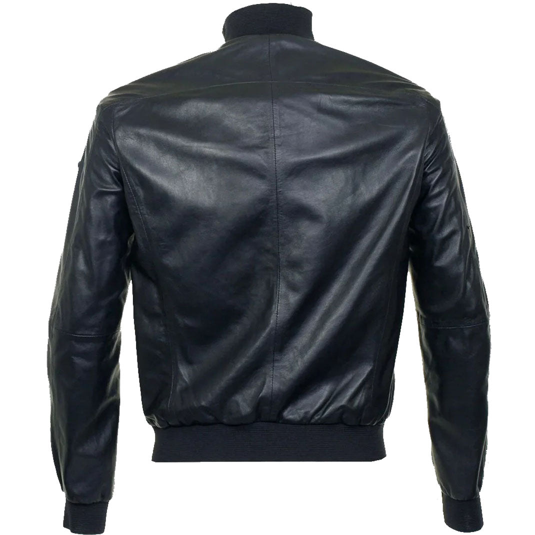 Men's Fashion Mode Classic Soft Lambskin Leather Bomber Jacket - AMSEL LEATHERS